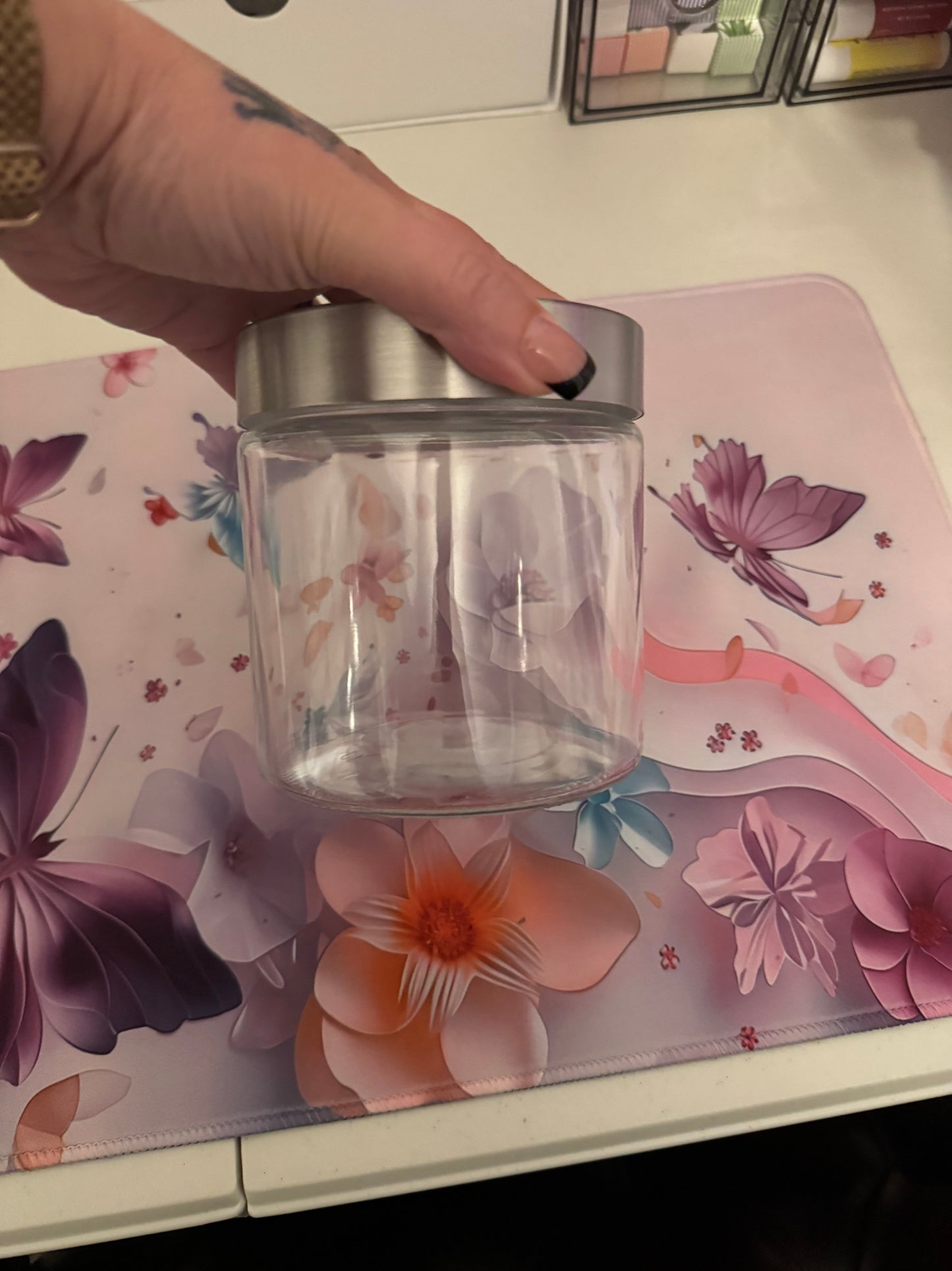 Medium Aesthetic Glass Storage Jar | Choose Your Design