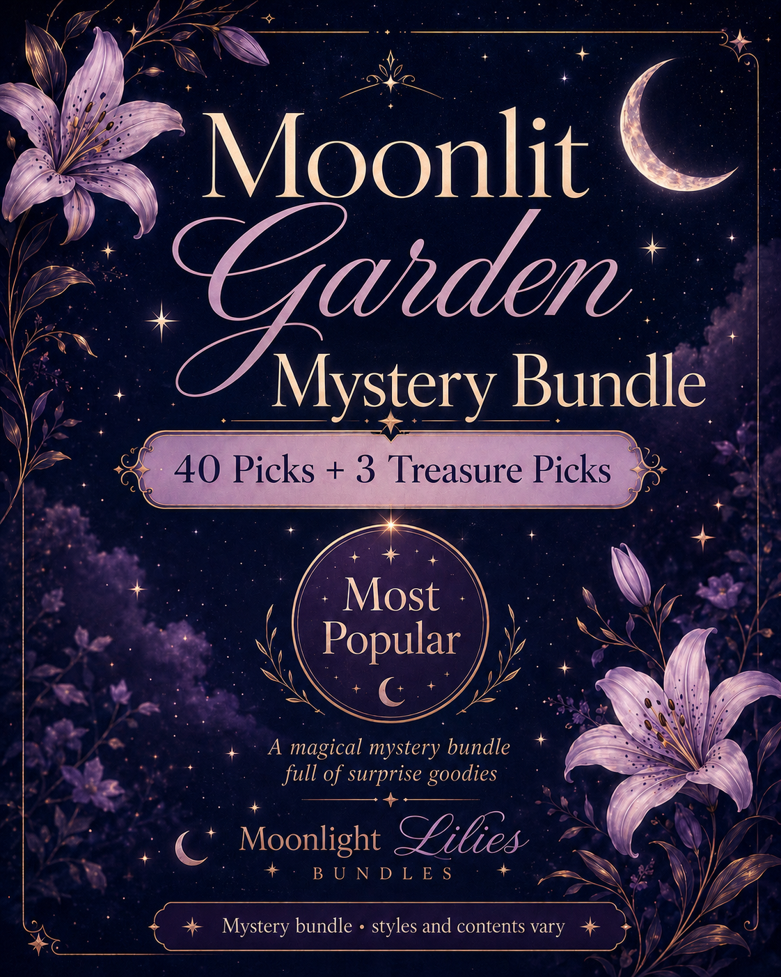Moonlit Garden Mystery Bundle | 40 Picks + 3 Treasure Picks