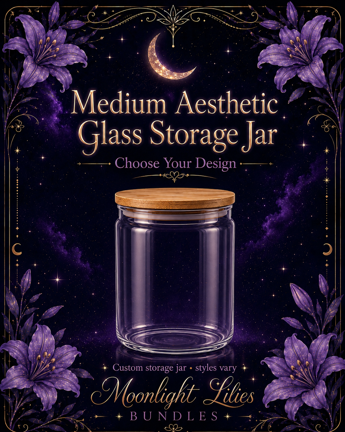 Medium Aesthetic Glass Storage Jar | Choose Your Design