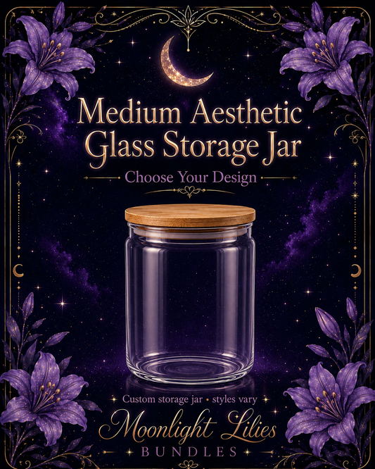 Medium Aesthetic Glass Storage Jar | Choose Your Design