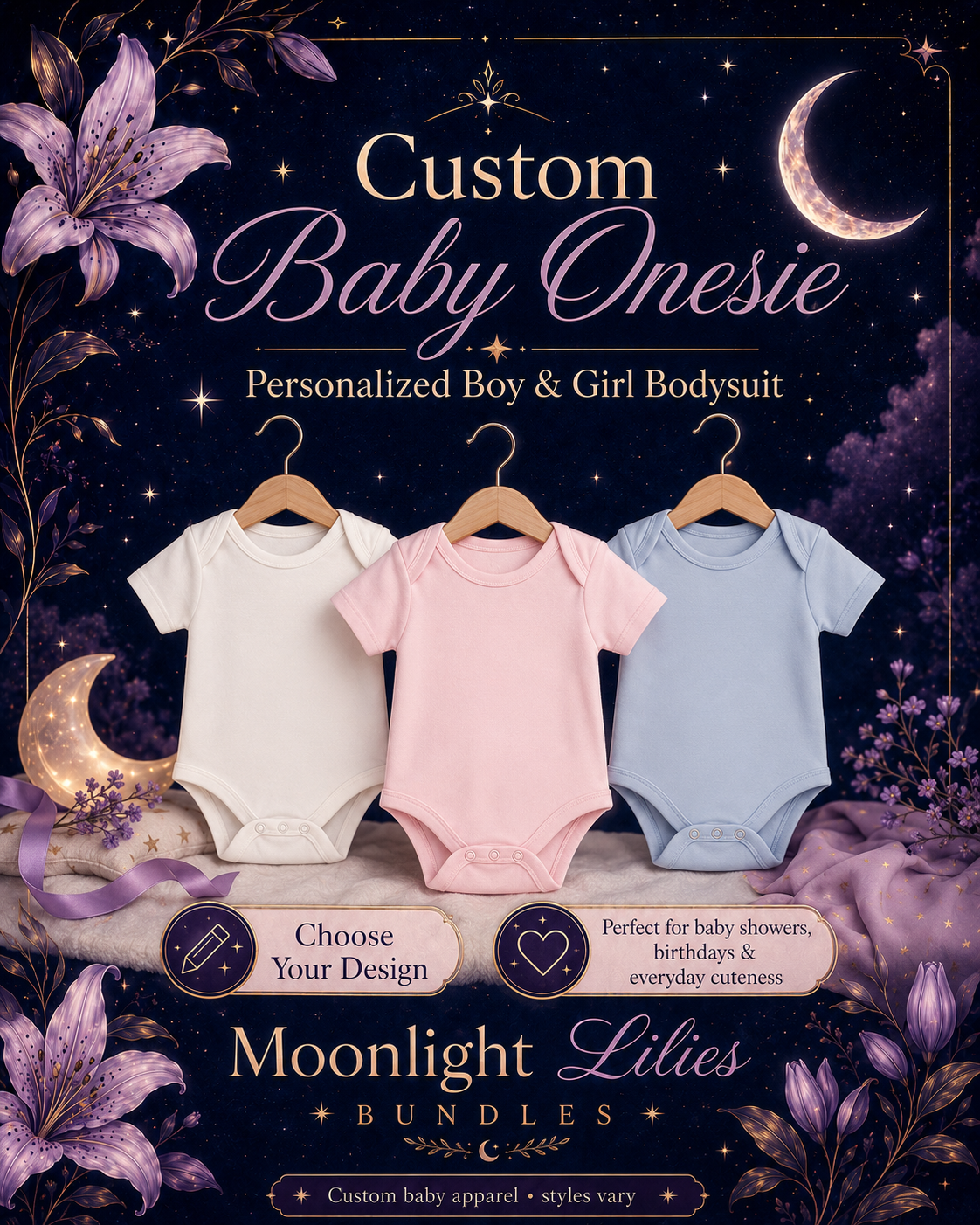 Custom Baby Onesie | Personalized Boy & Girl Bodysuit